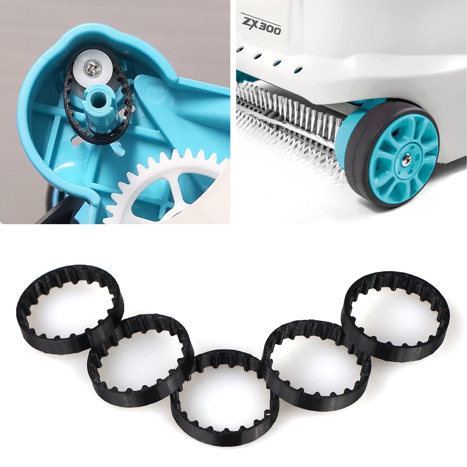 SZLTZK 5 Pcs Replacement Belts for INTEX ZX300 Automatic Pool Cleaner Black