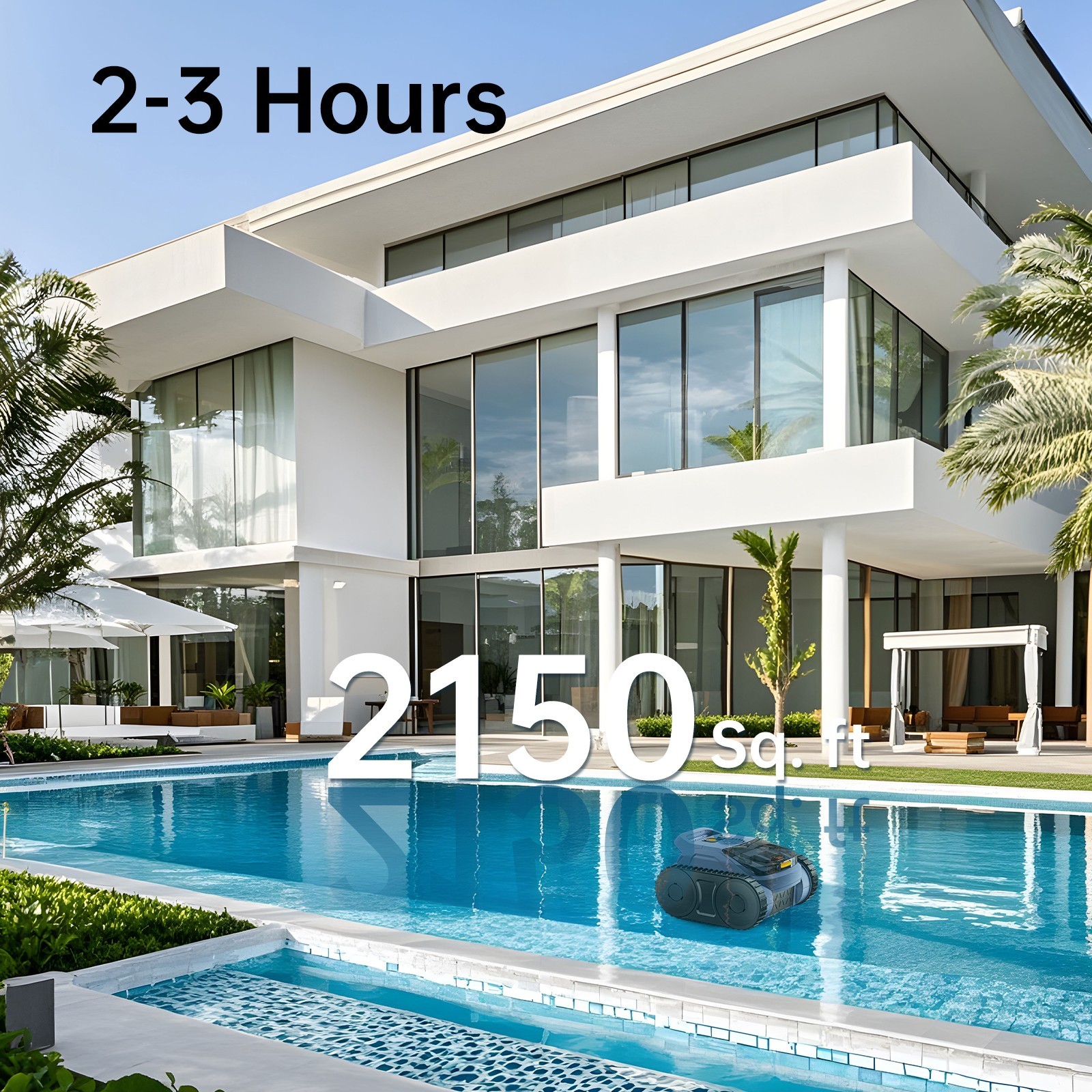 Seauto Smart Cordless Robotic Pool Vacuum Wall&Waterline Cleaning For All Pools
