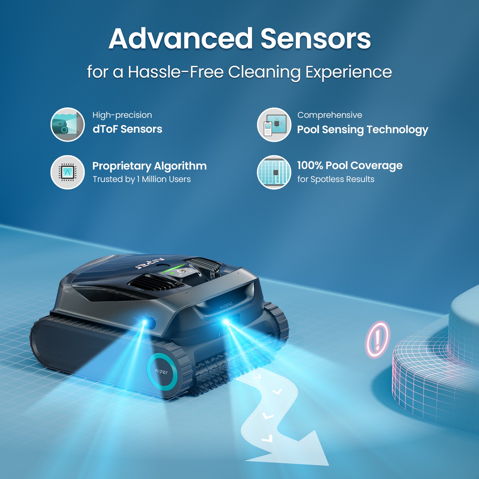 AIPER Scuba X1 Pool Robot Cleaner Vacuum, Floor/Wall/Waterline Cleaning Renewed