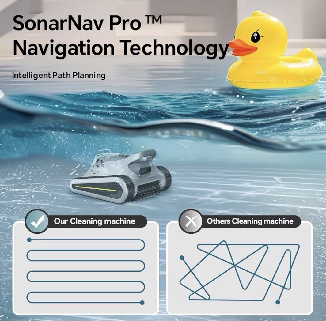 Seauto ABYS 300 Cordless Robotic Pool Cleaner 180W Sonar 2150sq.ft