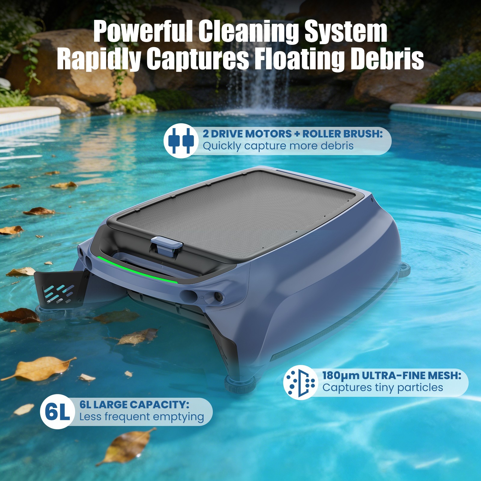 AIRROBO SP200 Solar Powered Pool Skimmer Surface Pool Cleaner Robot Vacuum APP
