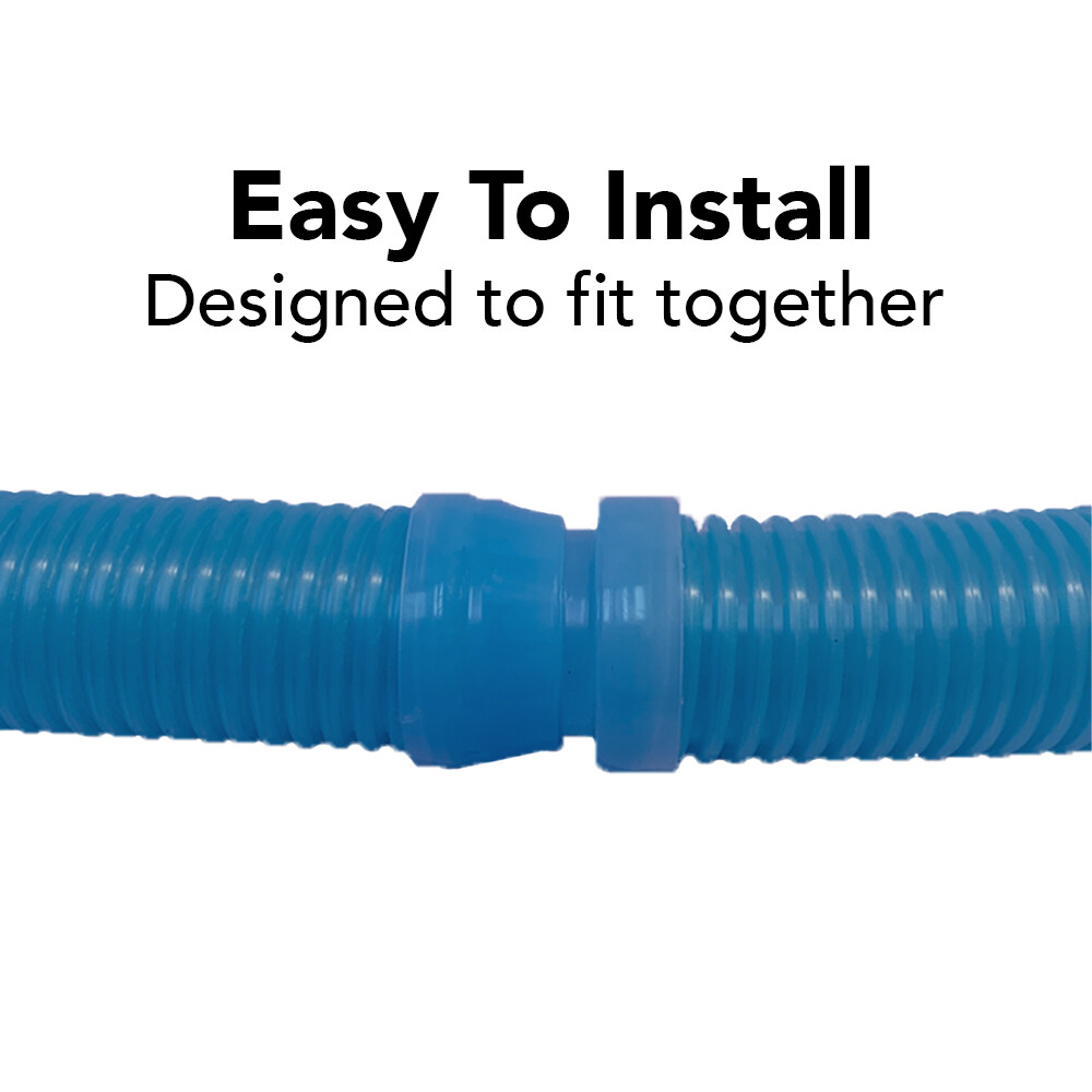 Puri Tech Pool Cleaner Hose Kreepy Krauly Barracuda G3 G4 1.5in x 4ft Blue 8 pk