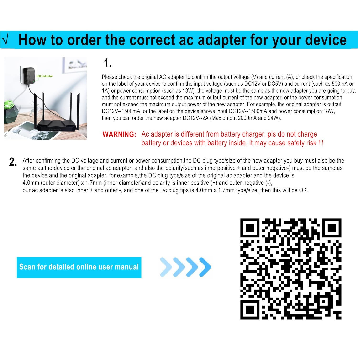 Universal 5V 3A Ac Adapter DC5V Power Supply Charger with 11 DC Plug Tips AC120V