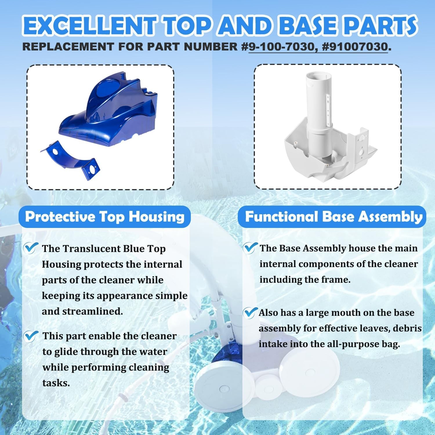 9-100-7030 Top and Base Assembly Kit For Polaris 380 360 Pool Cleaner
