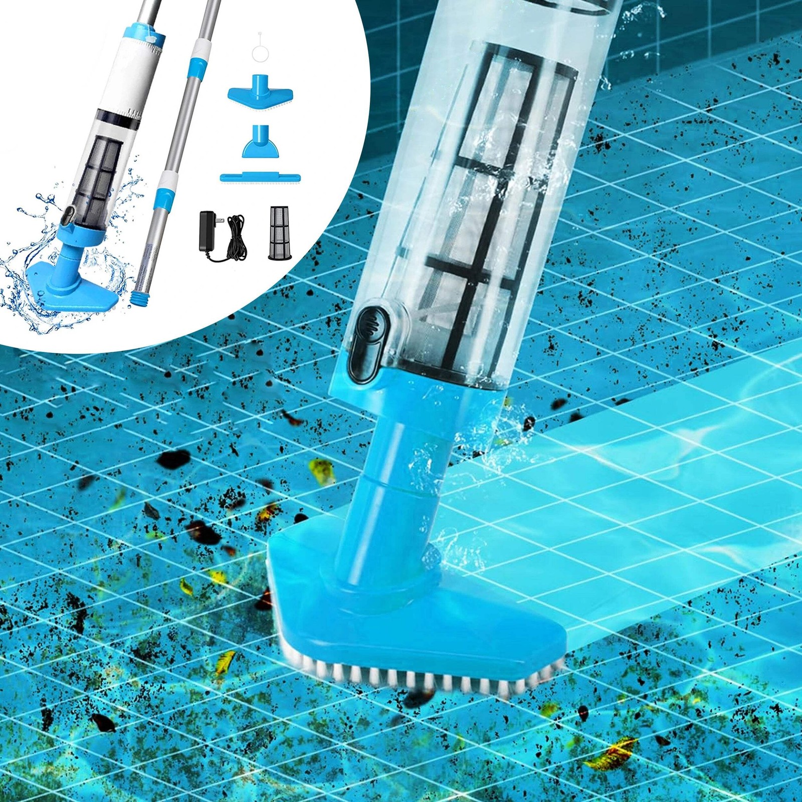 Cordless Rechargeable Pool Vacuum Handheld Pool Cleaner with Telescopic Pole ОЕМ