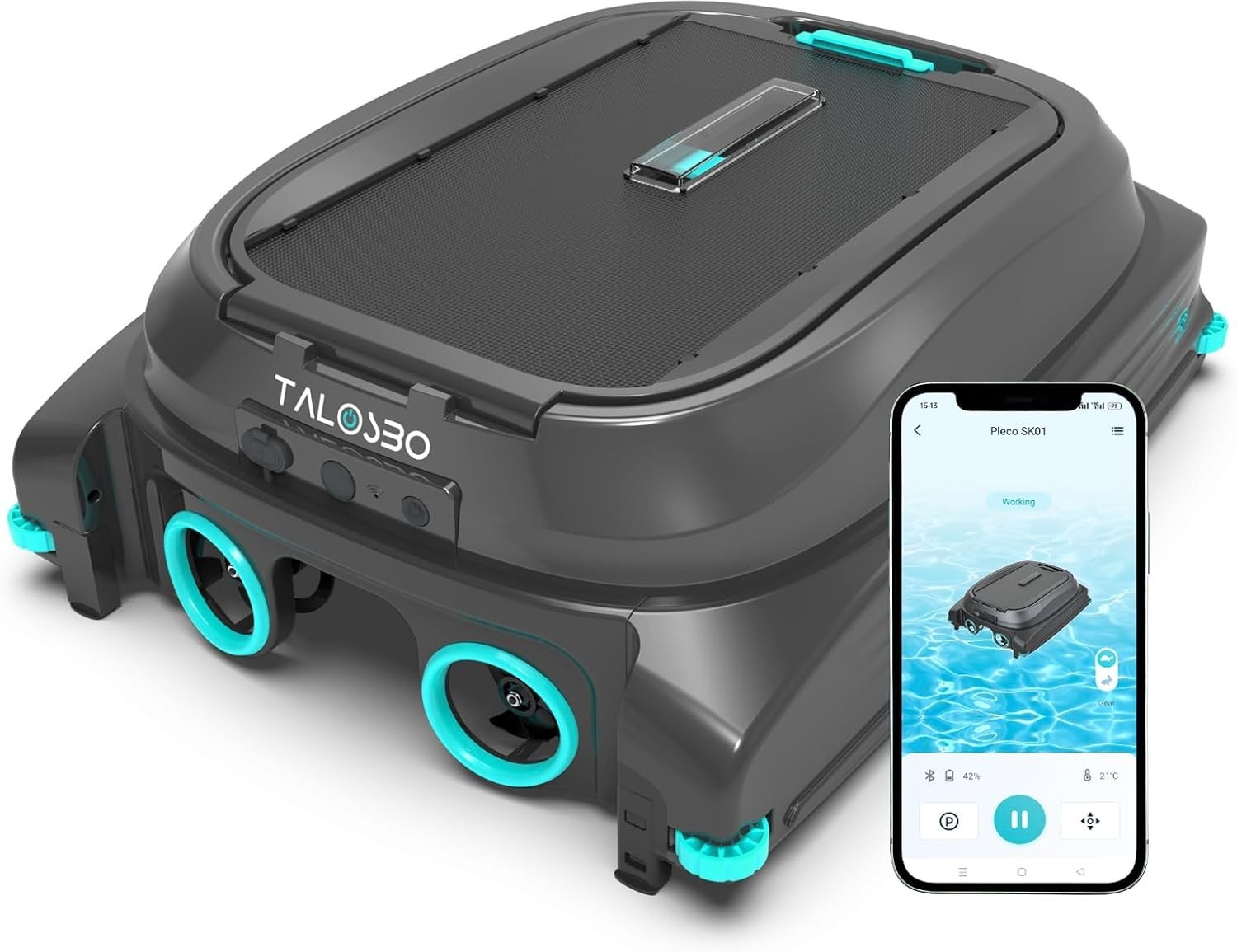 PIECO SK01 Solar Powered Auto Pool Skimmer Robotic Floating Surface Cleaner APP