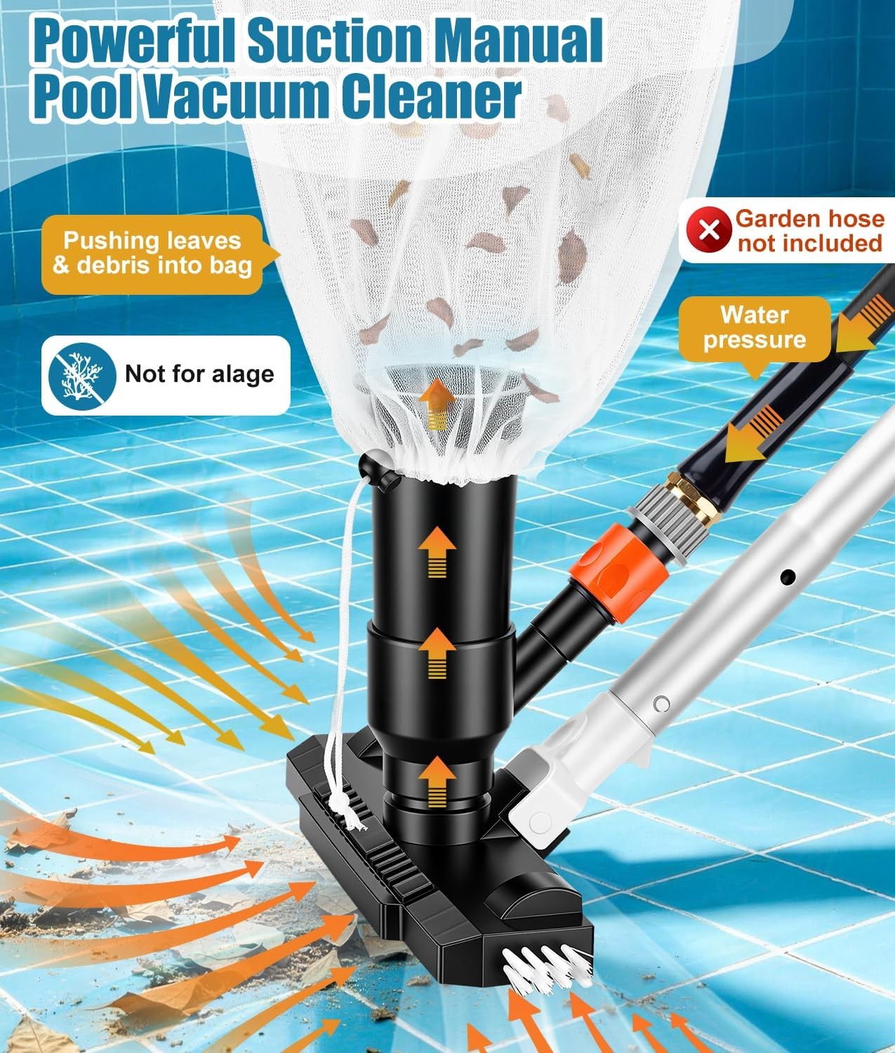 Portable Pool Vacuum Jet for Above Ground Pool, Spas, Ponds & Fountains |