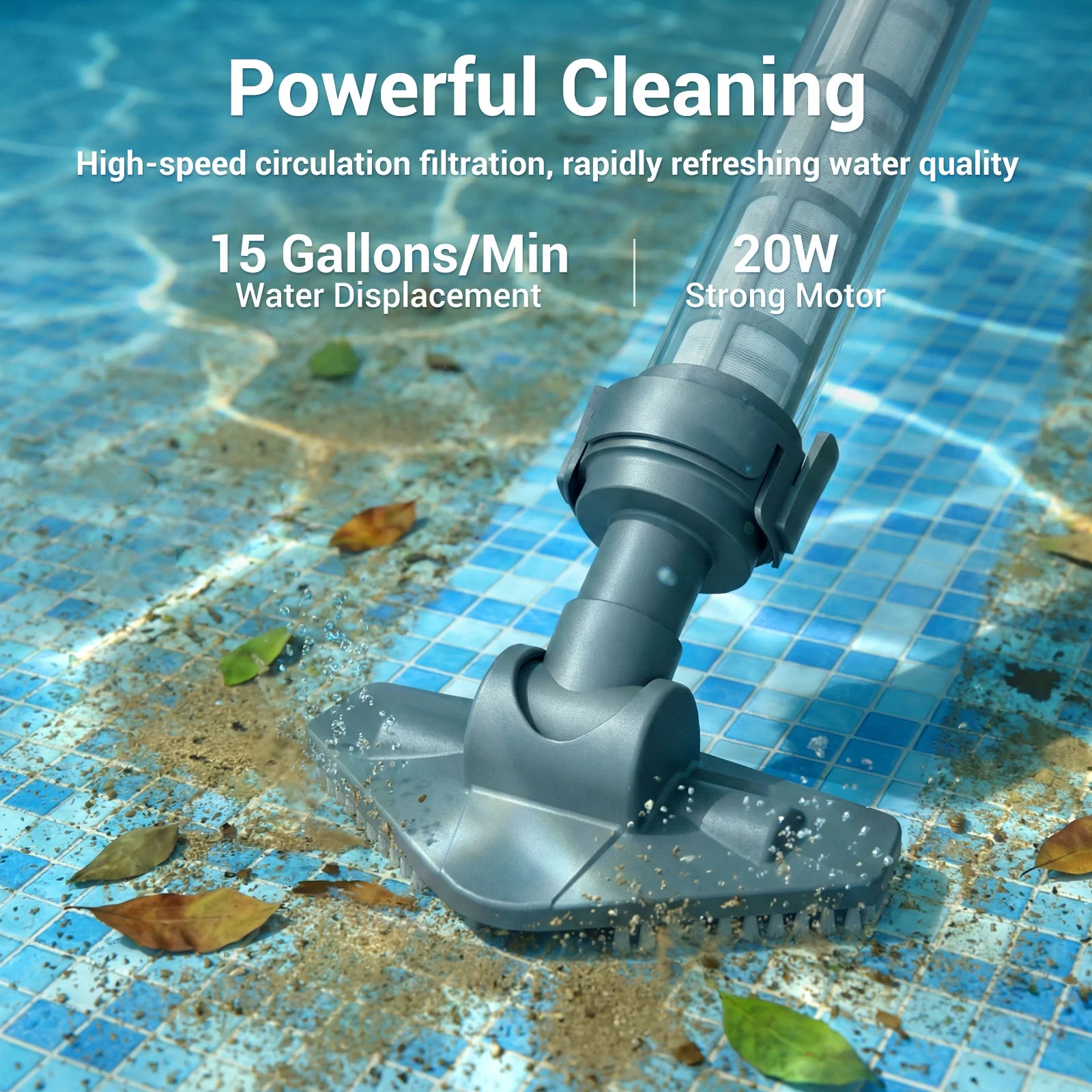 Cordless Pool Vacuum Handheld Inground Above Ground Pools Hot Tubs and Spas