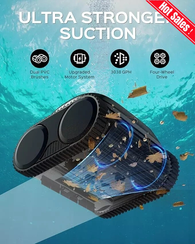 WYBOT C1 Pool Cleaner Wall Climb Cordless Robotic Pool Robot Inground Pools Hot