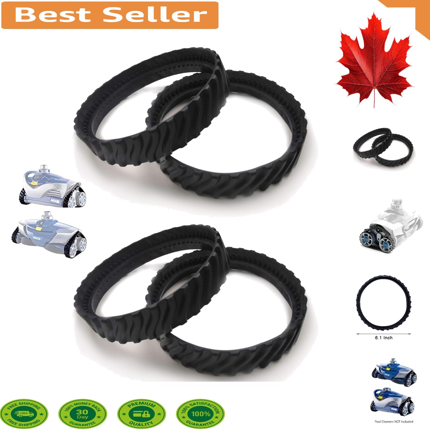 Durable MX6/MX8 Pool Cleaner Tracks – Easy Installation, Money-Back Guarantee
