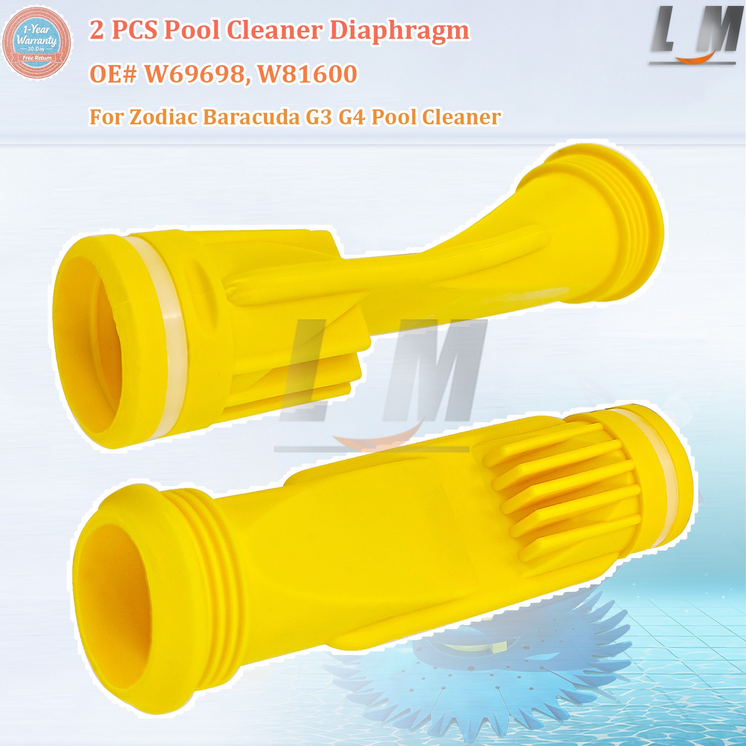 For Zodiac Baracuda G3 G4 Alpha 2 Alpha 3 W69698 Pool Cleaner Diaphragm 2 Pack