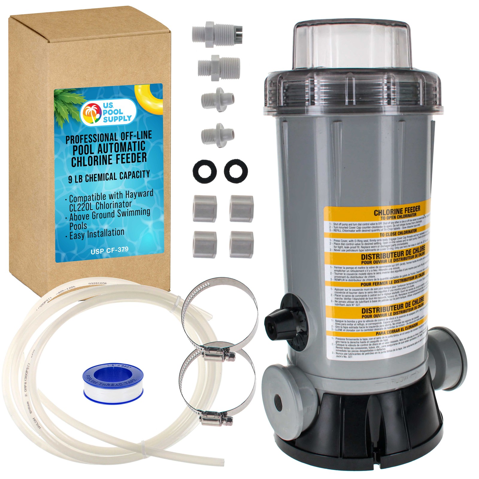 Professional Off-Line Pool Automatic Chlorine Feeder – 9 lb Chemical Capacity