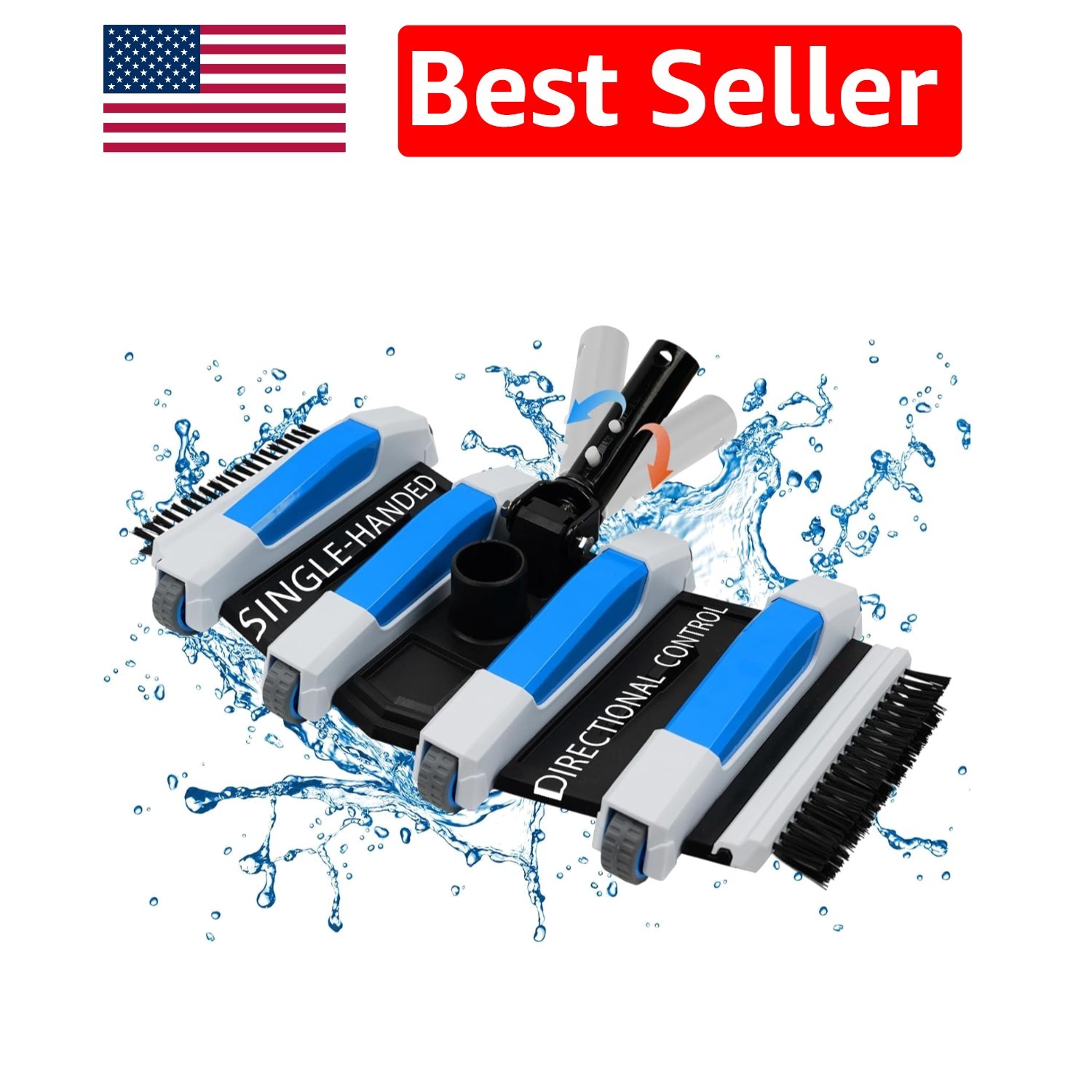 17.5in Weighted Pool Vacuum Head with Direction-Control for Efficient Cleaning