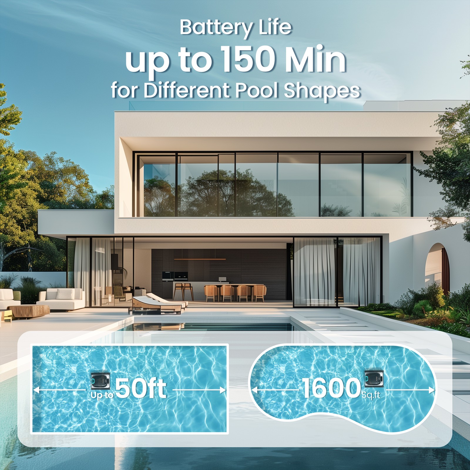 Renewed Cordless Pool Cleaner Robotic Automatic AIPER Scuba N1,IPX8
