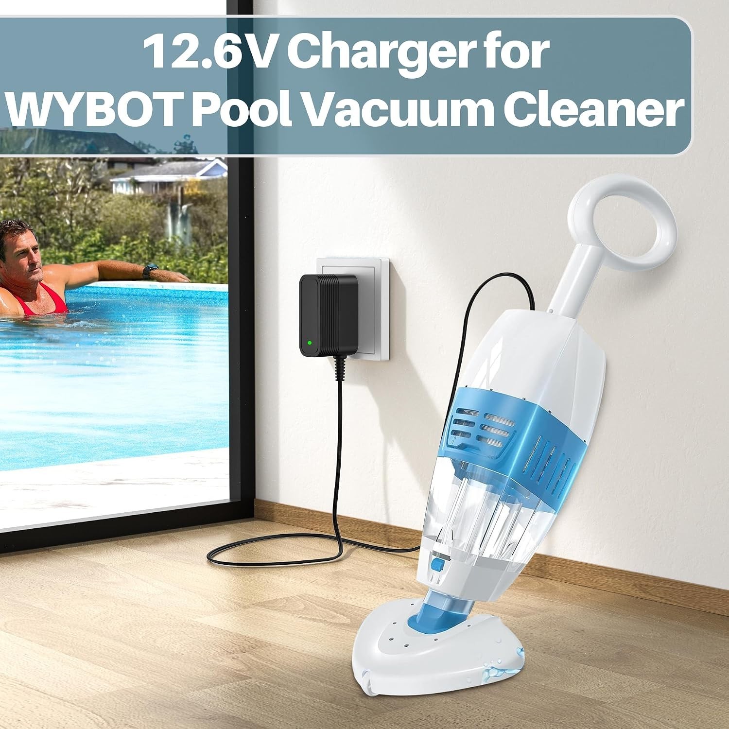Durable Solar 12.6V Charger for WYBOT Hyson 100 Pool Vacuum – Certified