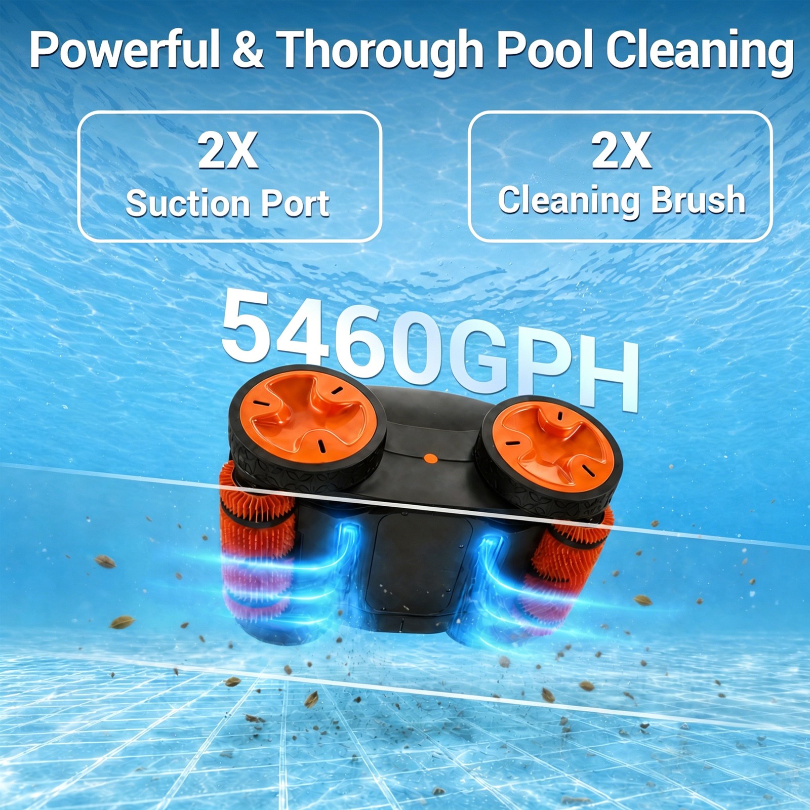 Cordless Robotic Pool Cleaner, APP&Remote Control Wall Climbing Waterline Floor