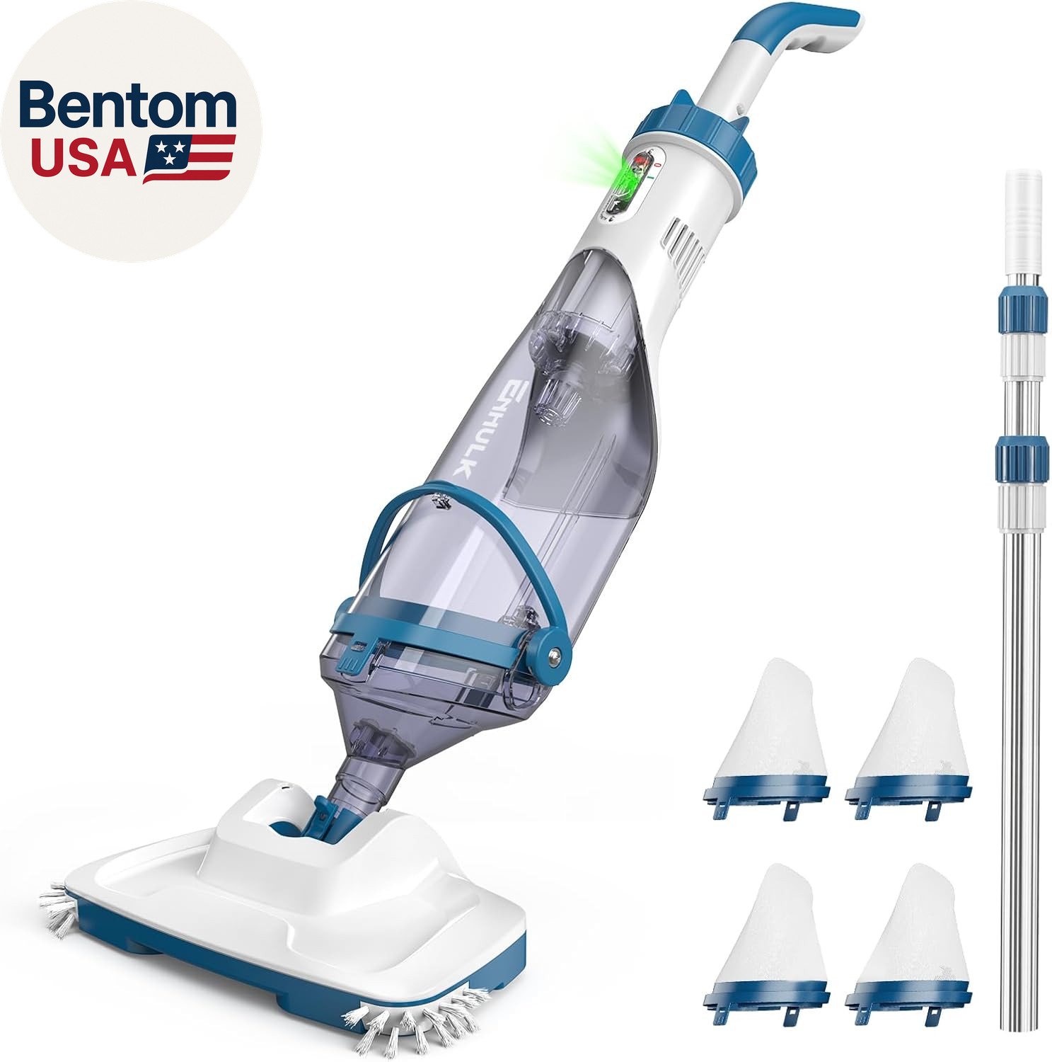 Pool Vacuum for above Ground Pool, Upgraded 13.4″ Wide Head & Telescopic Pole, 1