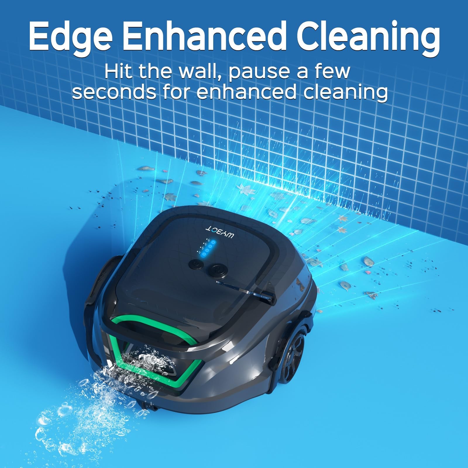 WYBOT A1 Robotic Pool Cleaner – Dual Layer Filtration, Strong Suction, 130 Mi…