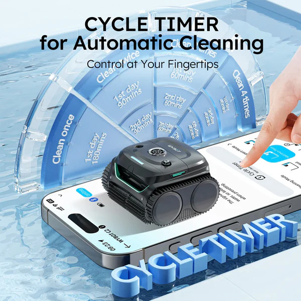 WYBOT C2 Cordless Robotic Pool Cleaner Pool Vacuum fr Inground Pools App Control