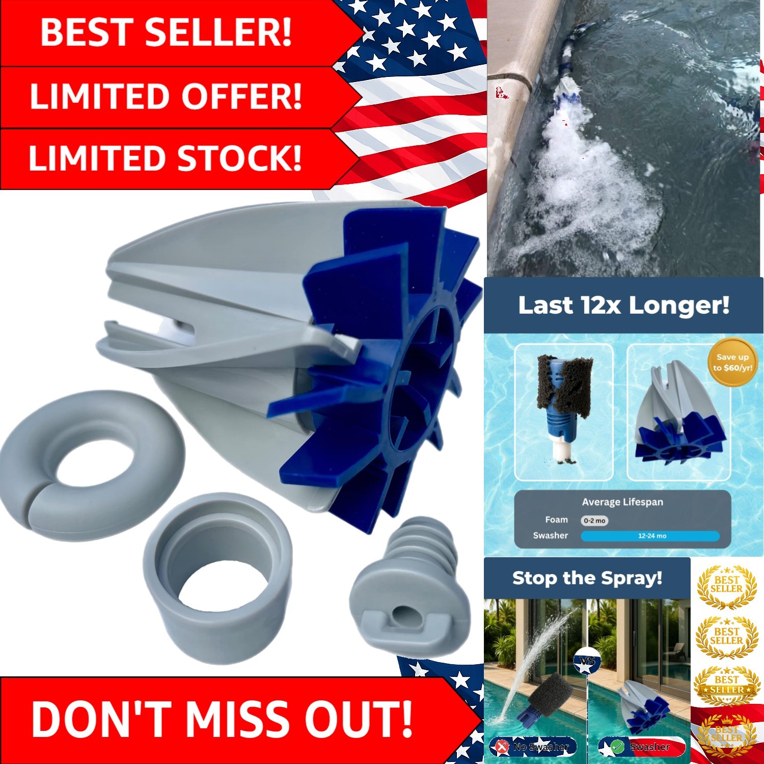 Polaris Tail Foam Replacement – No-Spray, Durable & Long-Lasting Pool Cleaner…