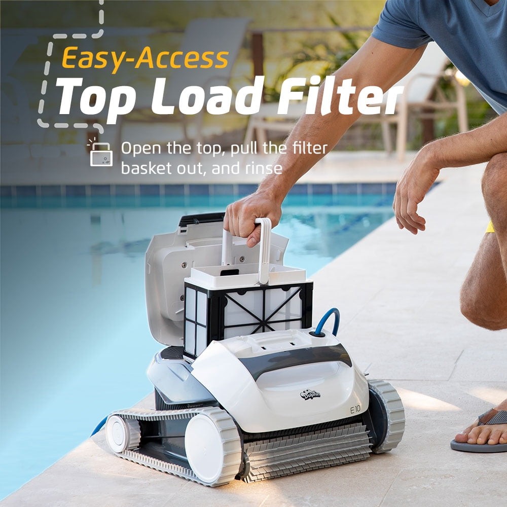Dolphin Explorer E10 Robotic Automatic Pool Cleaner with Active Scrubbing Brush,