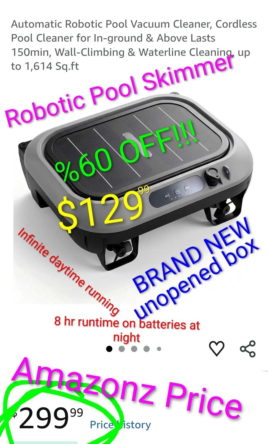 Robotic Pool Skimmer 🌊 Automatic Pool Skimmer 🌞 Solar Automatic Pool Cleaner🌴