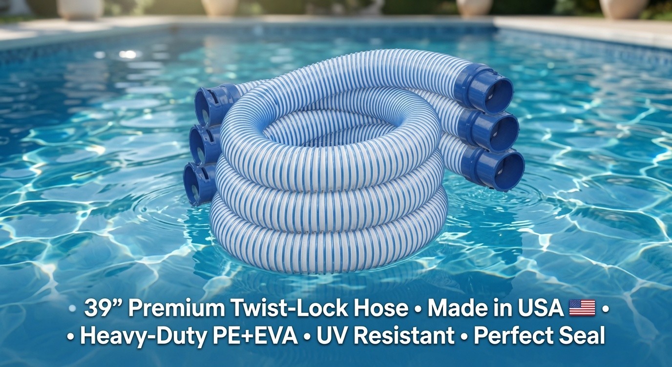 5 hoses pack 39″ Pool Cleaner Lock Vacuum Hose For Zodiac Mx6 Mx8 Pool Systems
