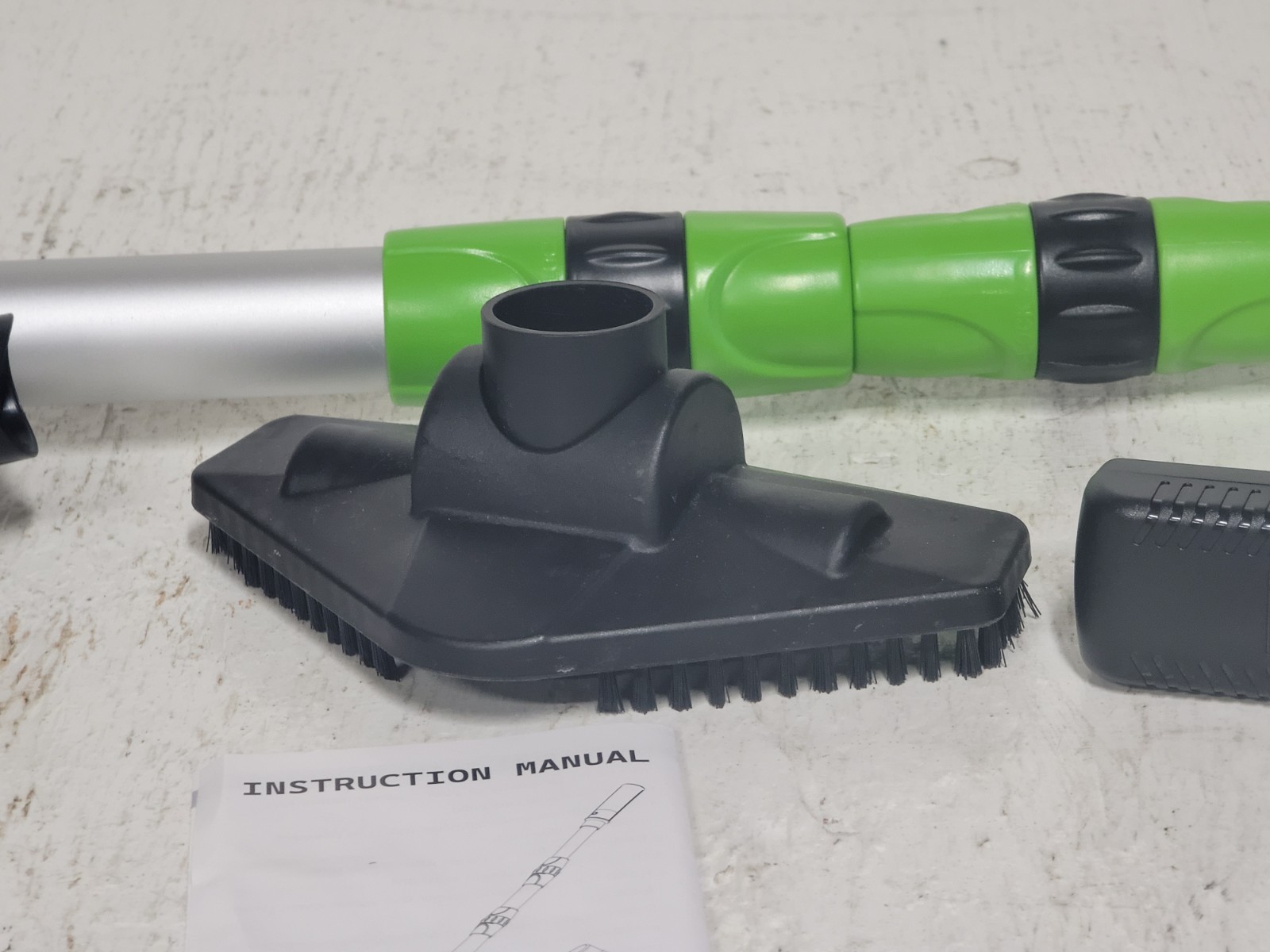 Poolergetic Pool Vacuum Cleaner Green/Black Brush Nozzle & Power Cord OPEN BOX