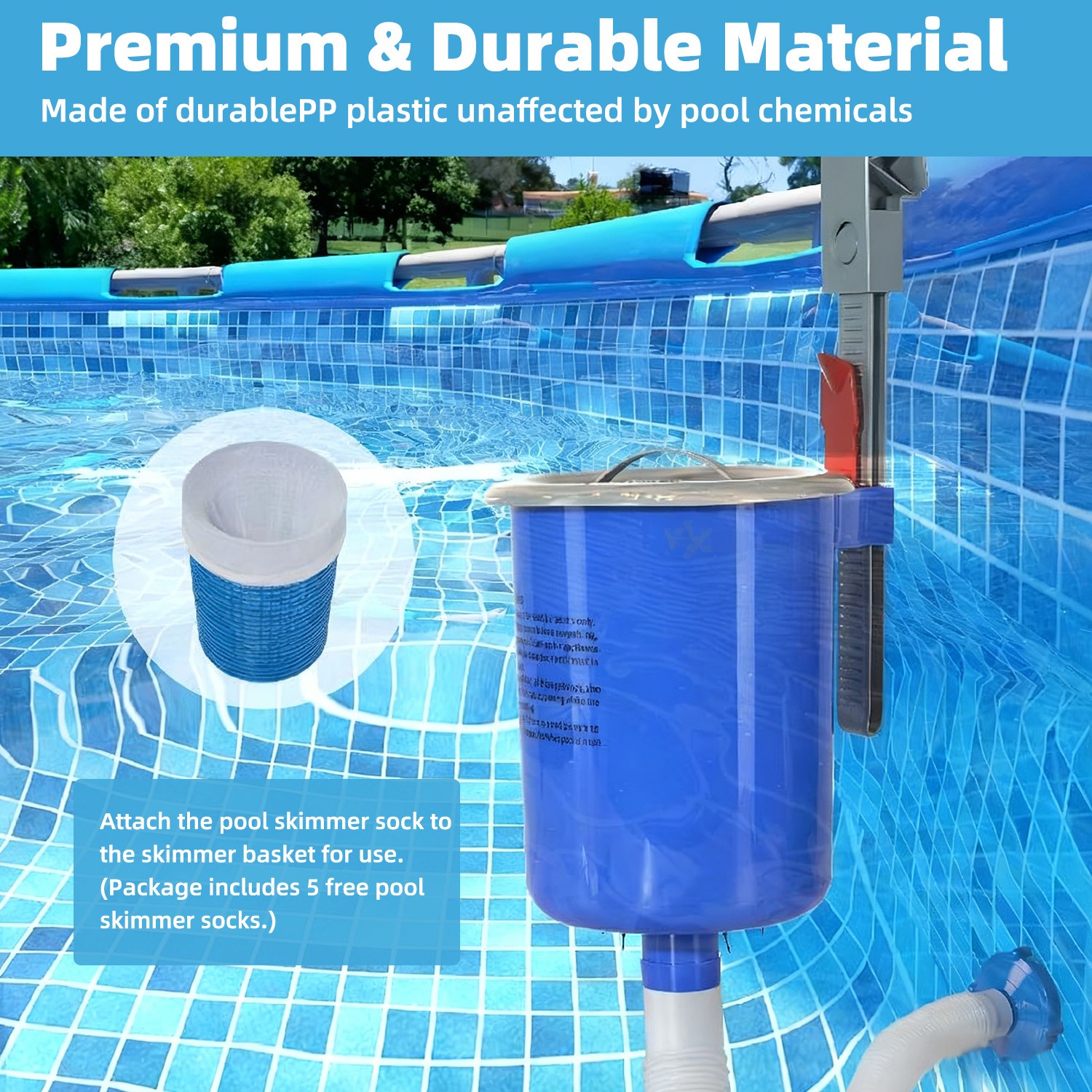 Above Ground Pool Skimmer – Wall Mount Adjustable Floating Debris Collector | US