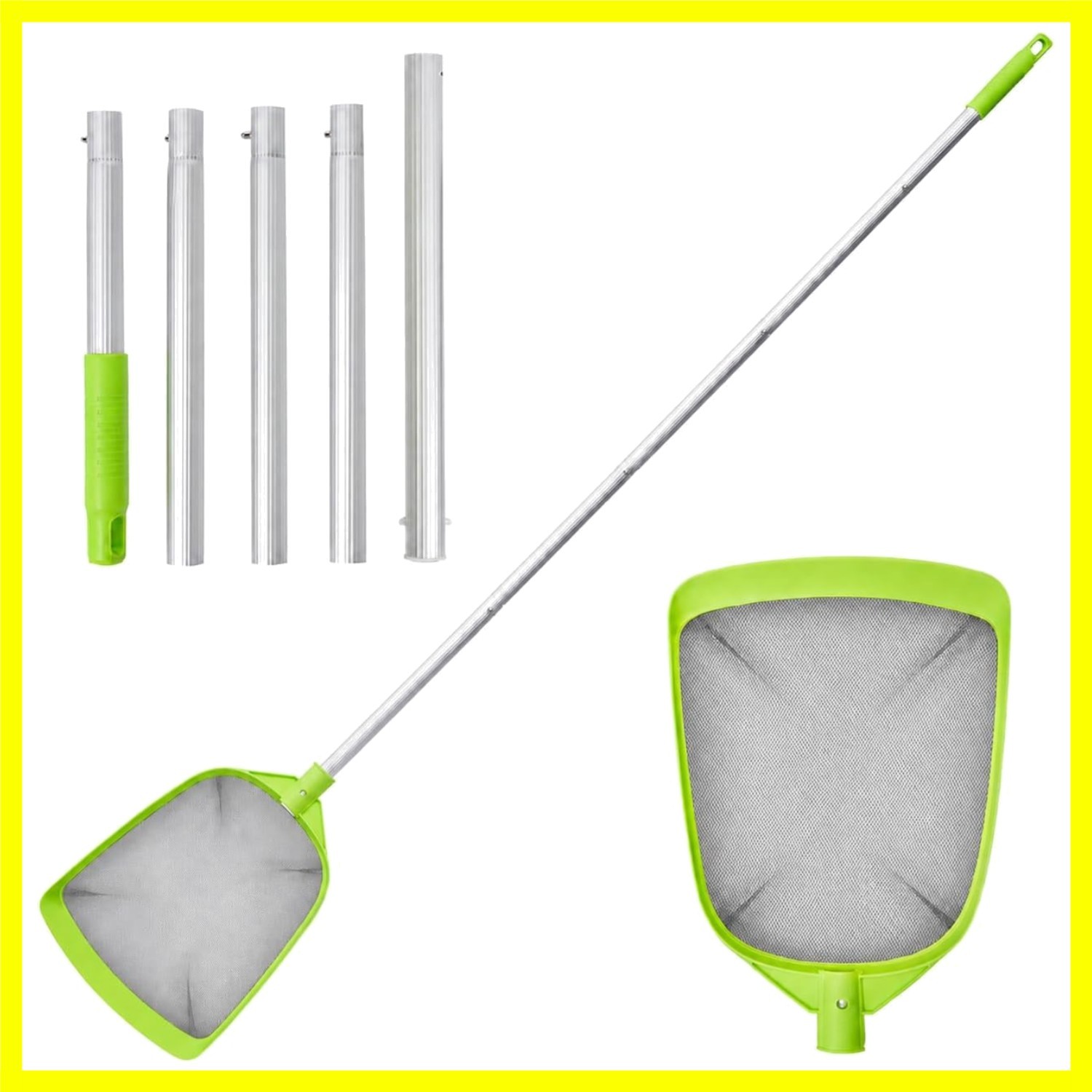 Pool Skimmer Net- Total Length 72 inches Rake with Pole,Accessories for Clean…