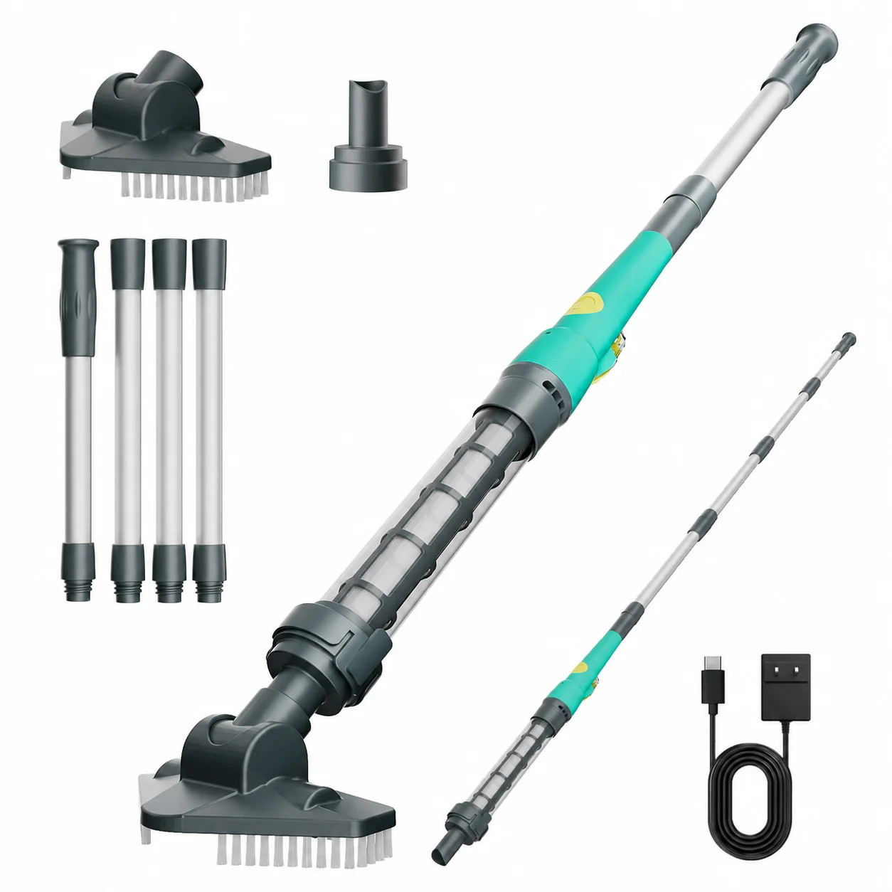 Efurden Cordless Pool Vacuum, Handheld Pool Vacuum, Running Time up to 60 Mins