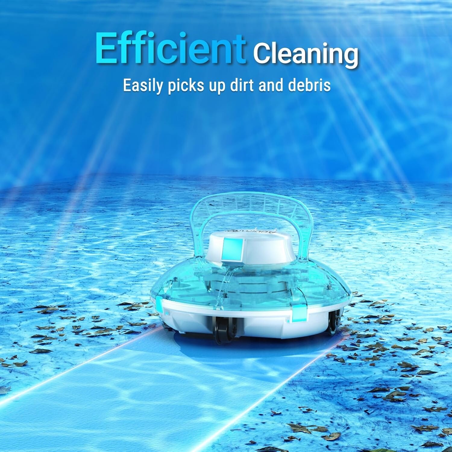 Automatic Pool Vacuum | Cordless Robotic Pool Cleaner (60 Mins) Flat Bottom