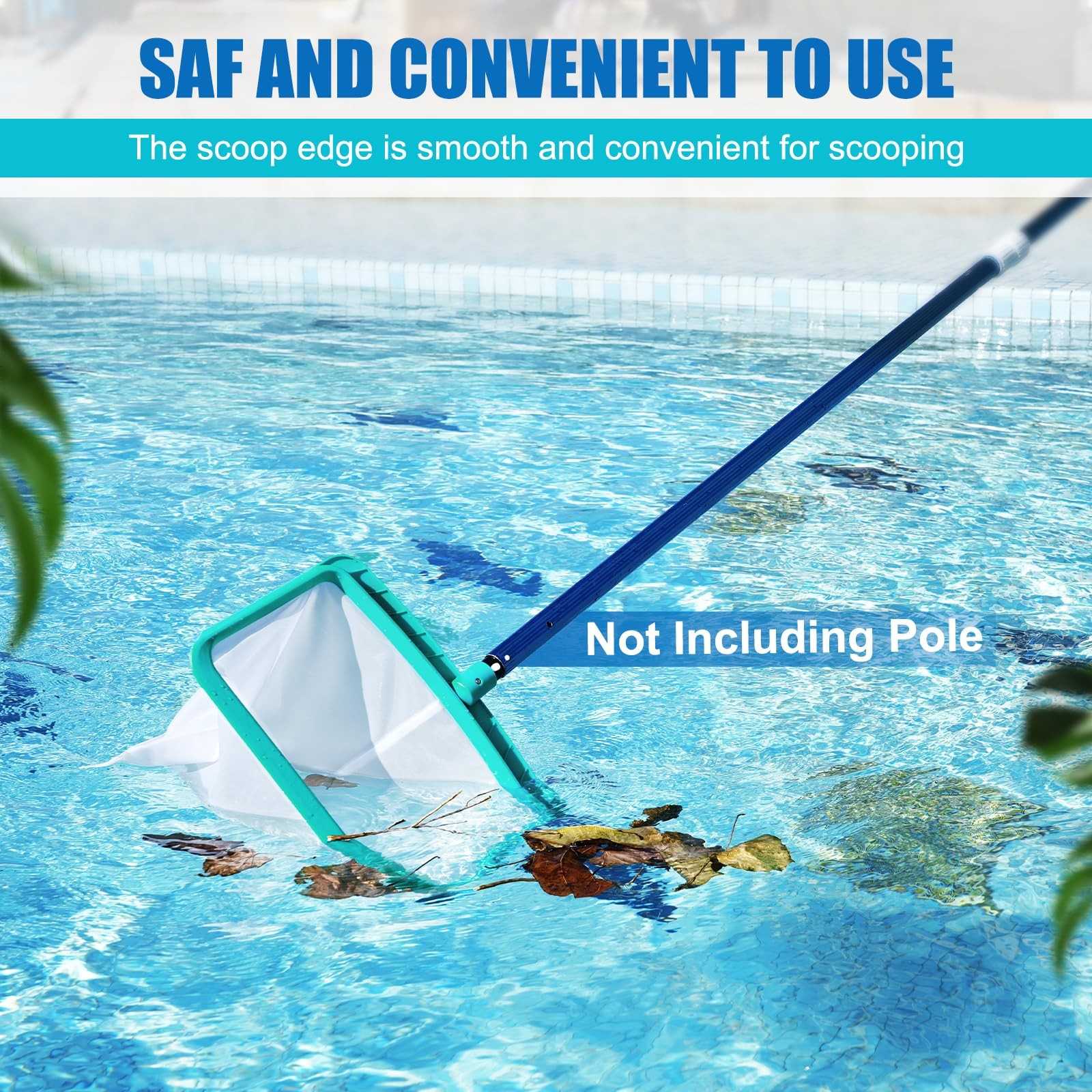 Heavy Duty Cleaning Swimming Pool Fine Mesh Pool Skimmer Leaves Rake Net Scooper