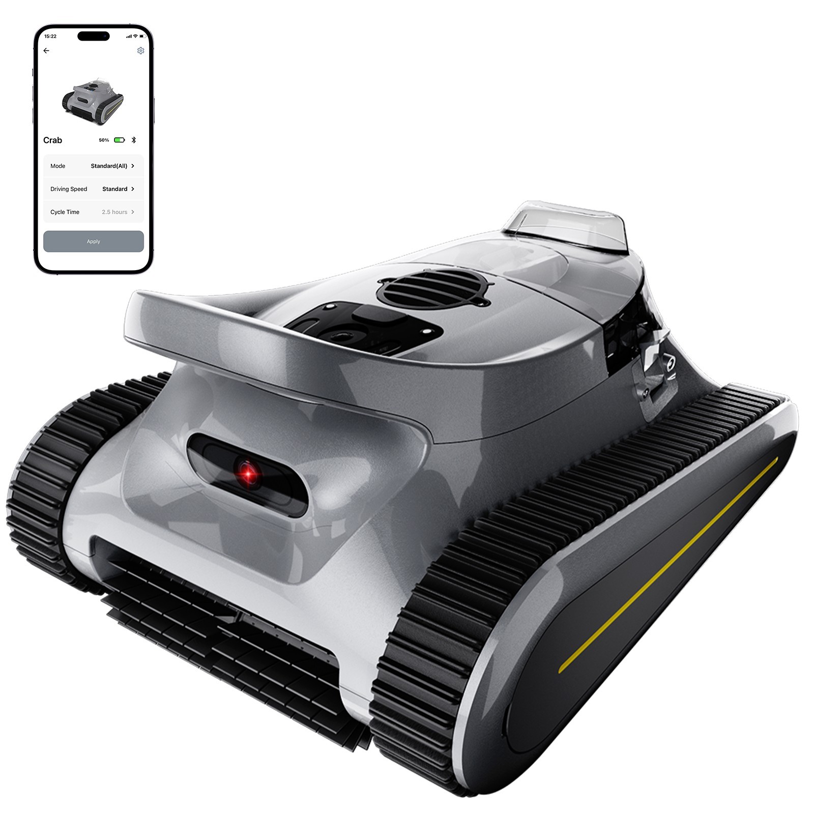 Seauto Cordless Robotic Pool Cleaner Wall-Climbing up to 2150 Sq.Ft App Support