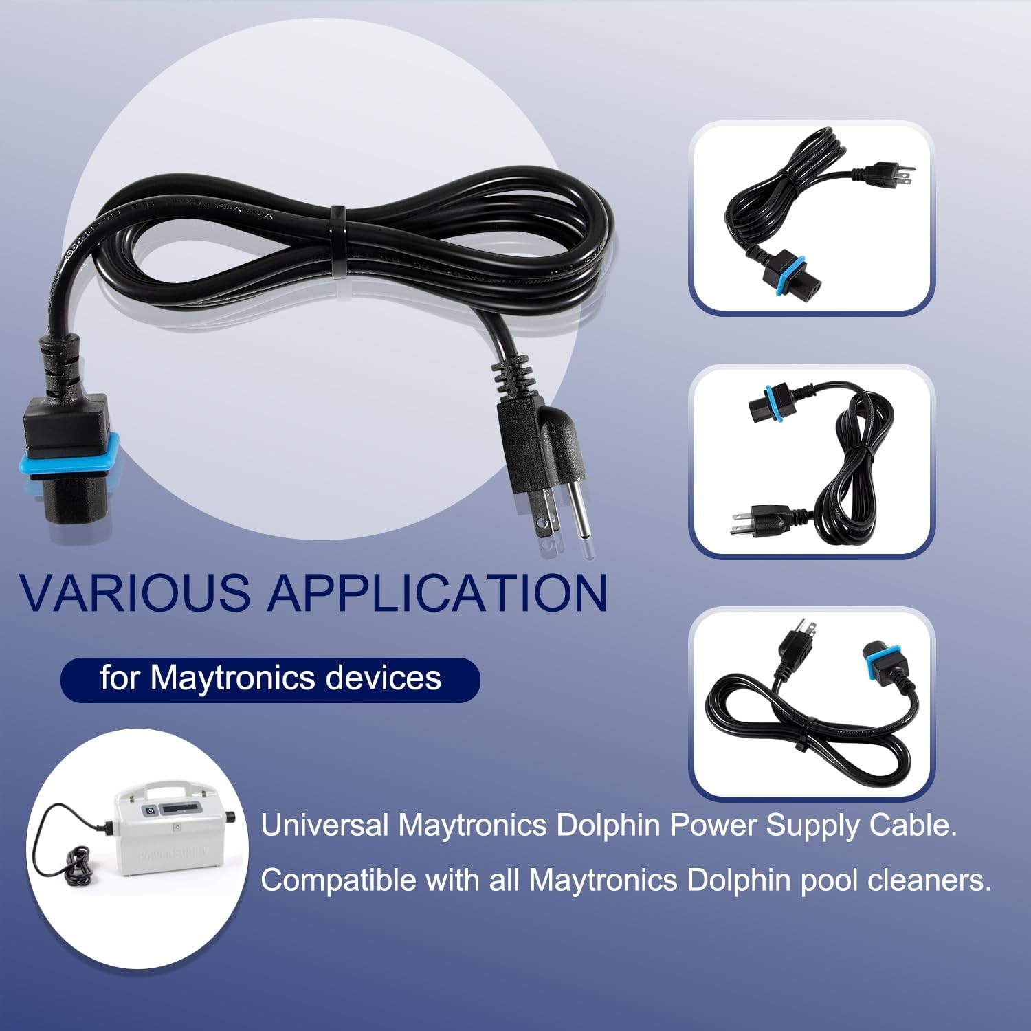 Power Cord 58984402L for Maytronics Dolphin Pool Cleaners Power Supply Devices