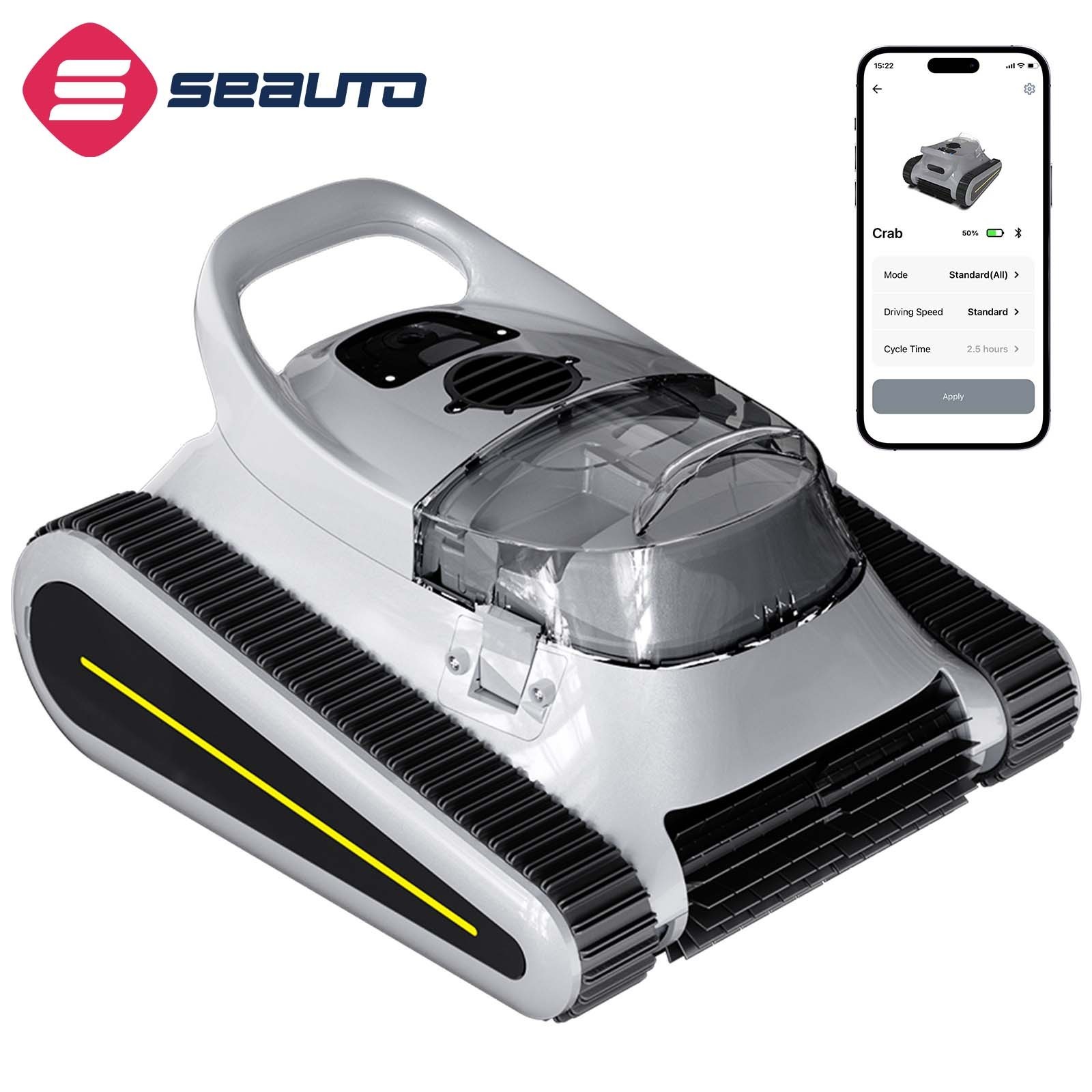 Seauto Cordless Robotic Pool Cleaner Wall Climbing App Support And Accessories