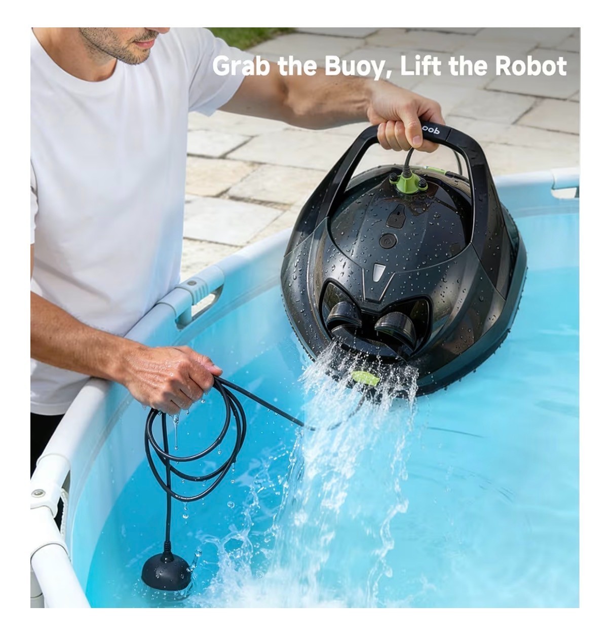 Pooloob PF1 Cordless Pool Vacuum Cleaner Robot: 150 Min Runtime, Triple Layer…