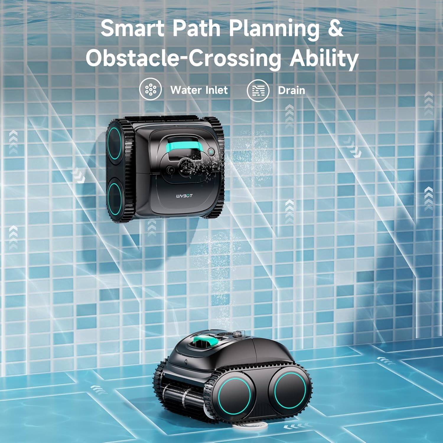 WYBOT C1 Pool Cleaner Wall Climb Cordless Robotic Pool Robot In-Ground Pools