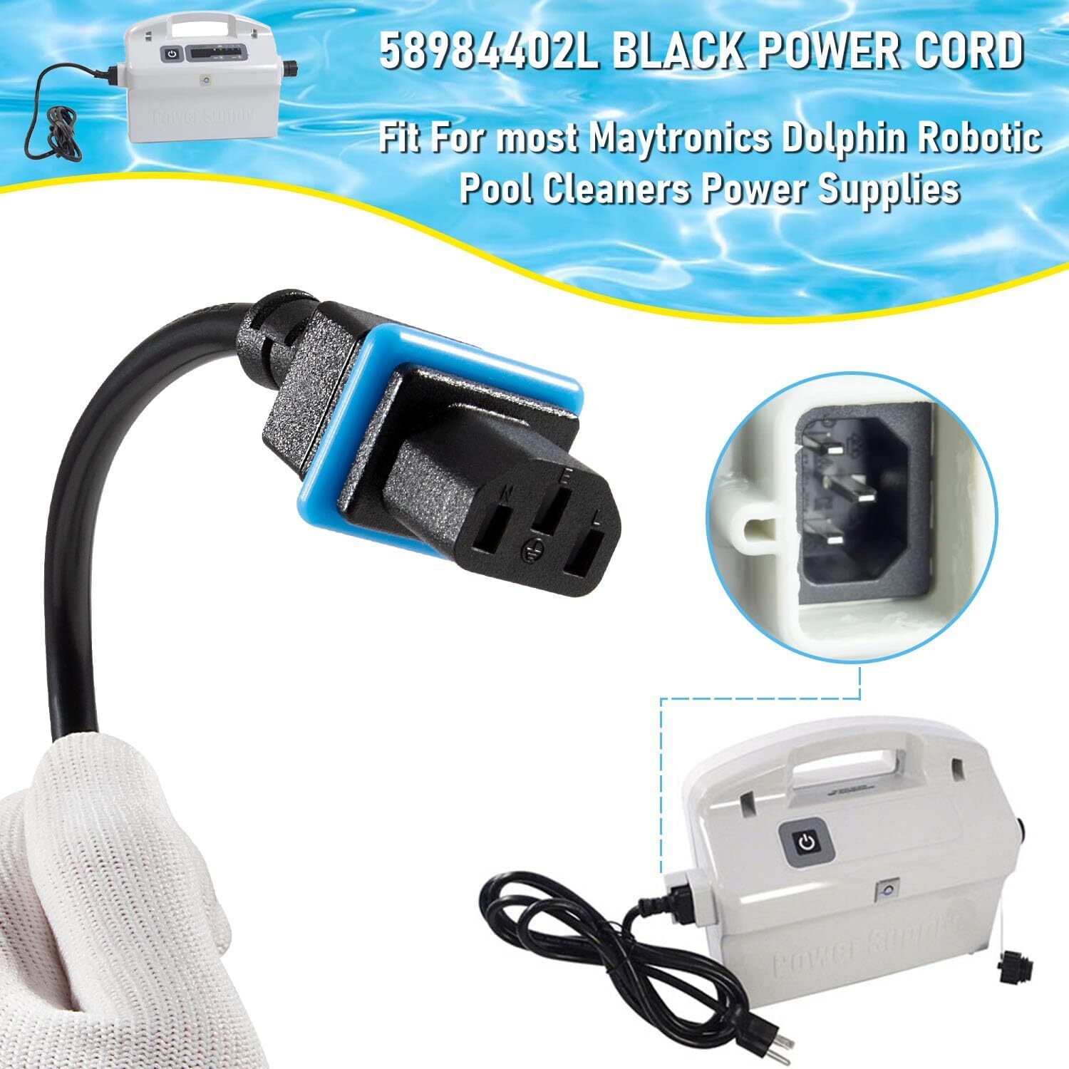 for Maytronics Dolphin Power Cord Dolphin Cleaners Power Supply 58984402LF