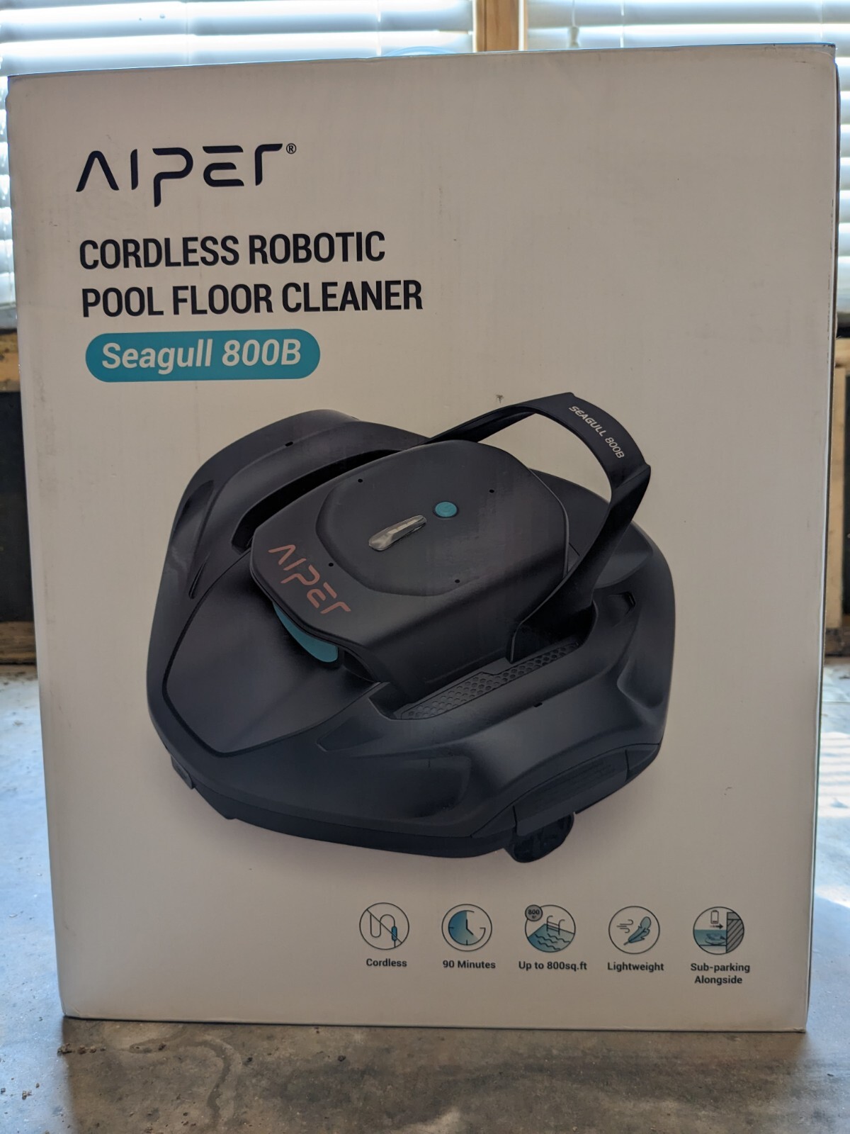 Aiper SEAGULL 800B Cordless Robotic Pool Cleaner Vacuum Above Ground Black NEW!!