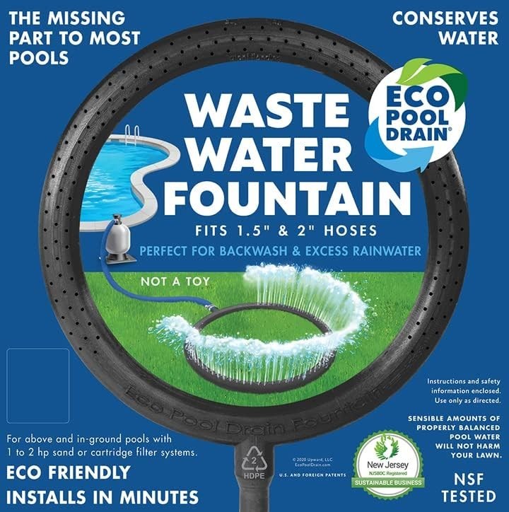 Swimming Pool Back Wash & Waste Water Recycling Fountain with 1 Stainless Steel