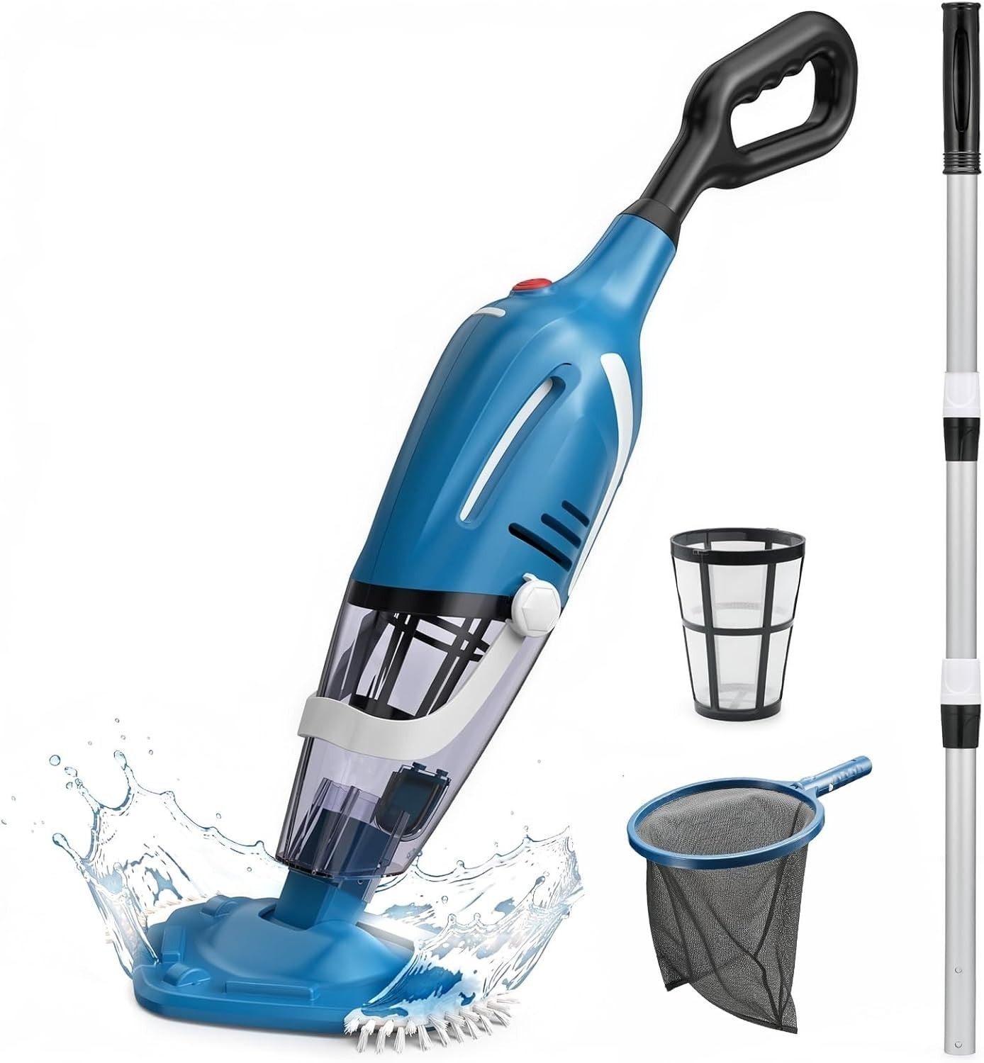 Cordless Pool Vacuum with Pool Net, Upgraded 80 Mins Runtime, 18.5 GPM Powerful