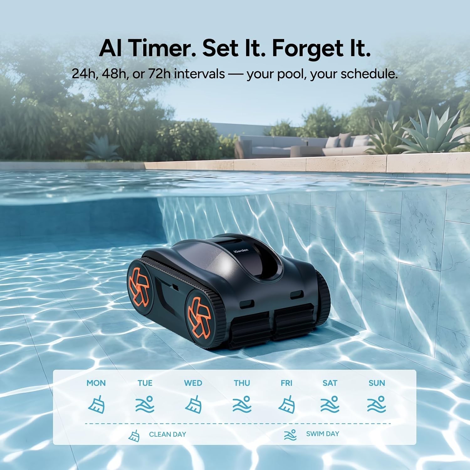 iGarden K Series Pool Cleaner, Cordless Robotic Pool Vacuum for Inground Pool