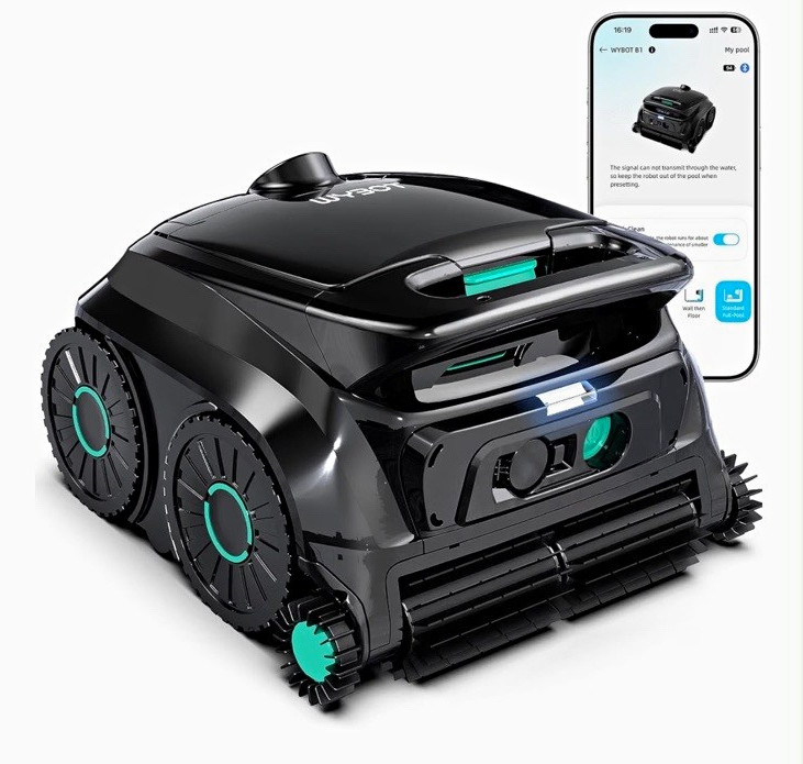 WYBOT S2 Cordless Robotic Pool Cleaner Wall Climbing 100 Mins 4L Floor/Walls