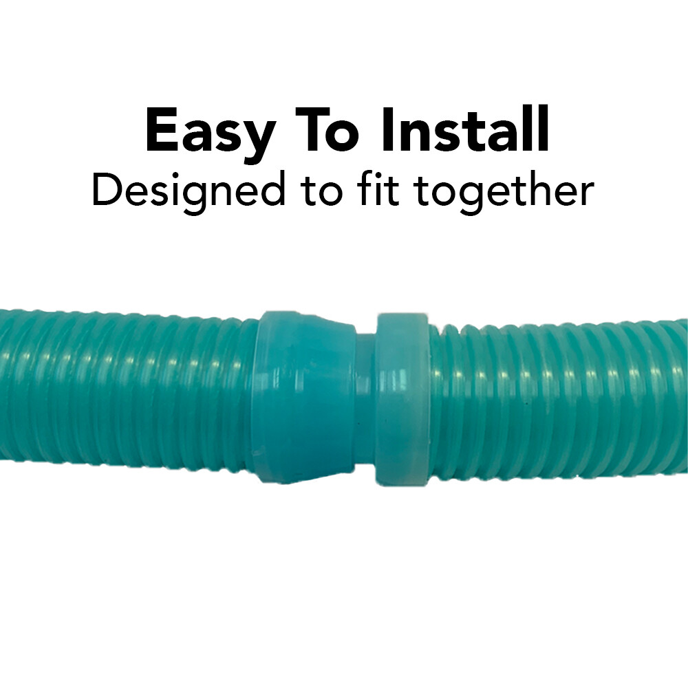 Puri Tech Pool Cleaner Vac Hose Kreepy Krauly Barracuda 1.5in x 48ft Aqua 12 Pk