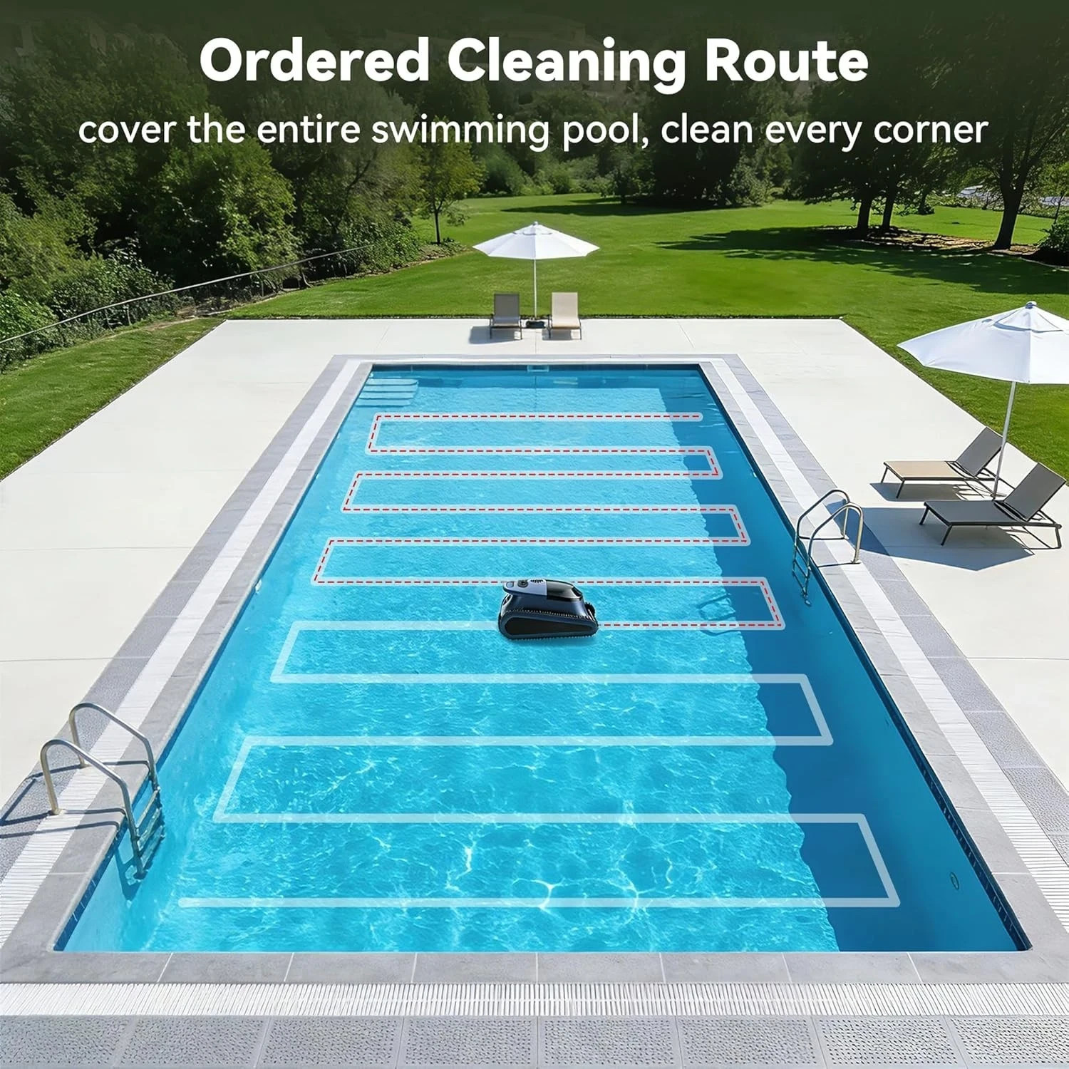 2026 Upgrade SAT30 Cordless Robotic Pool Cleaner Floor, Wall &Waterline Cleaning
