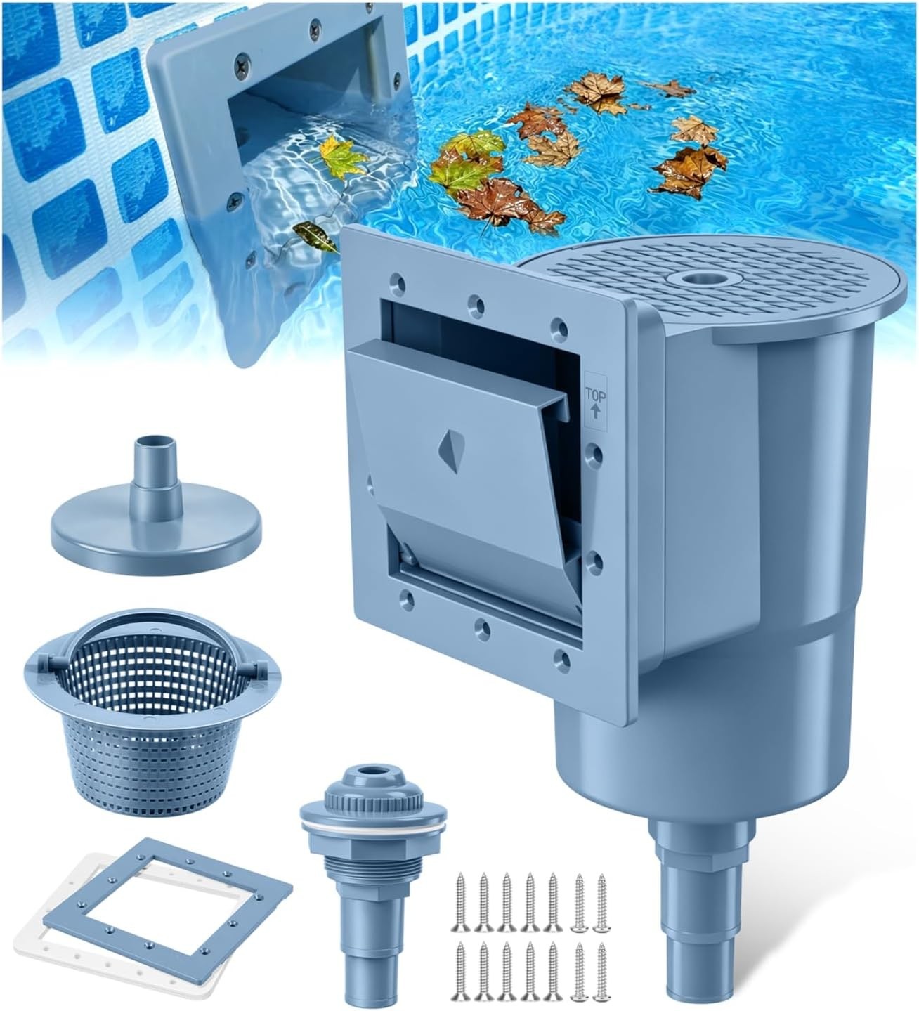 Universal Wall Mount Pool Skimmer Kit – Simple Installation & Easy Maintenance