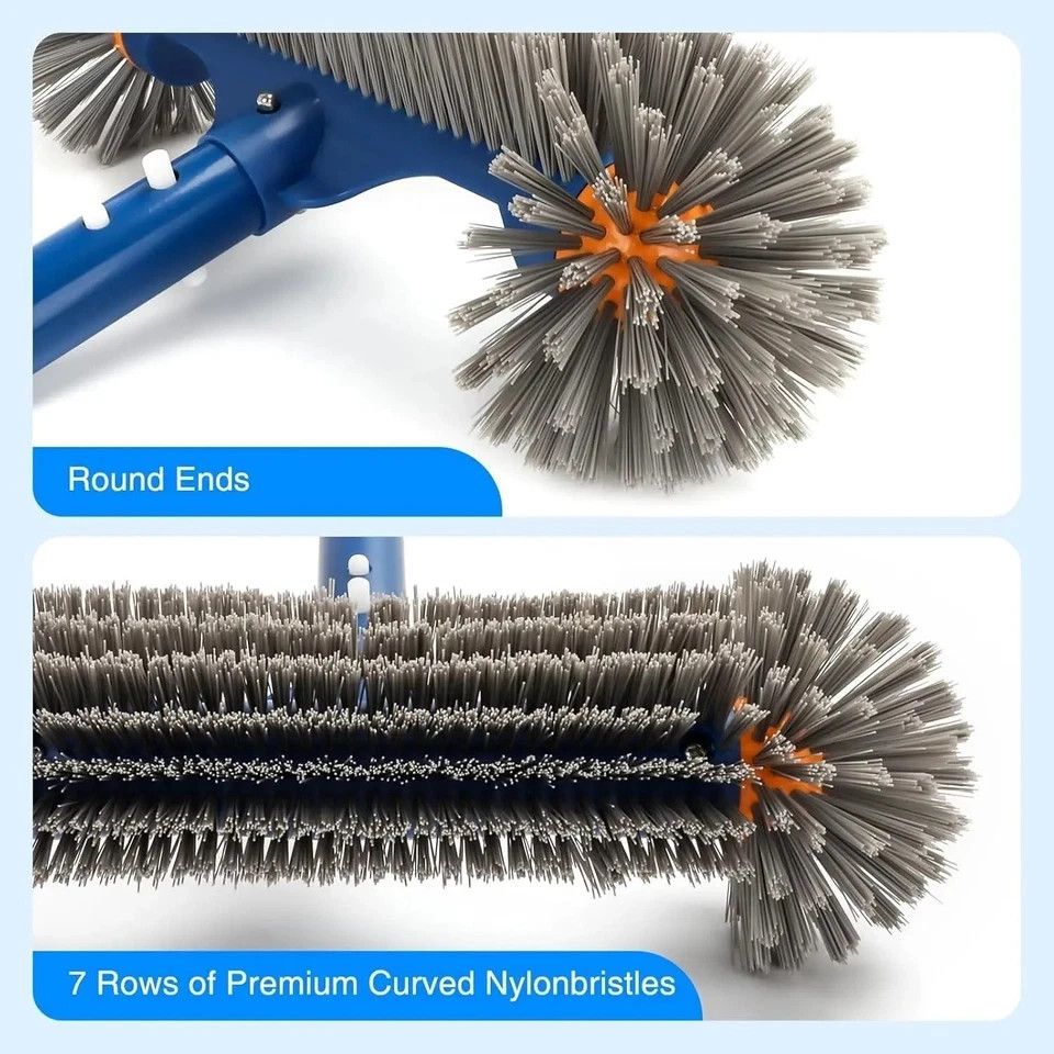 NEW Pool brush 33cm Round Corner Brush Head Pool Cleaning Wall Floor