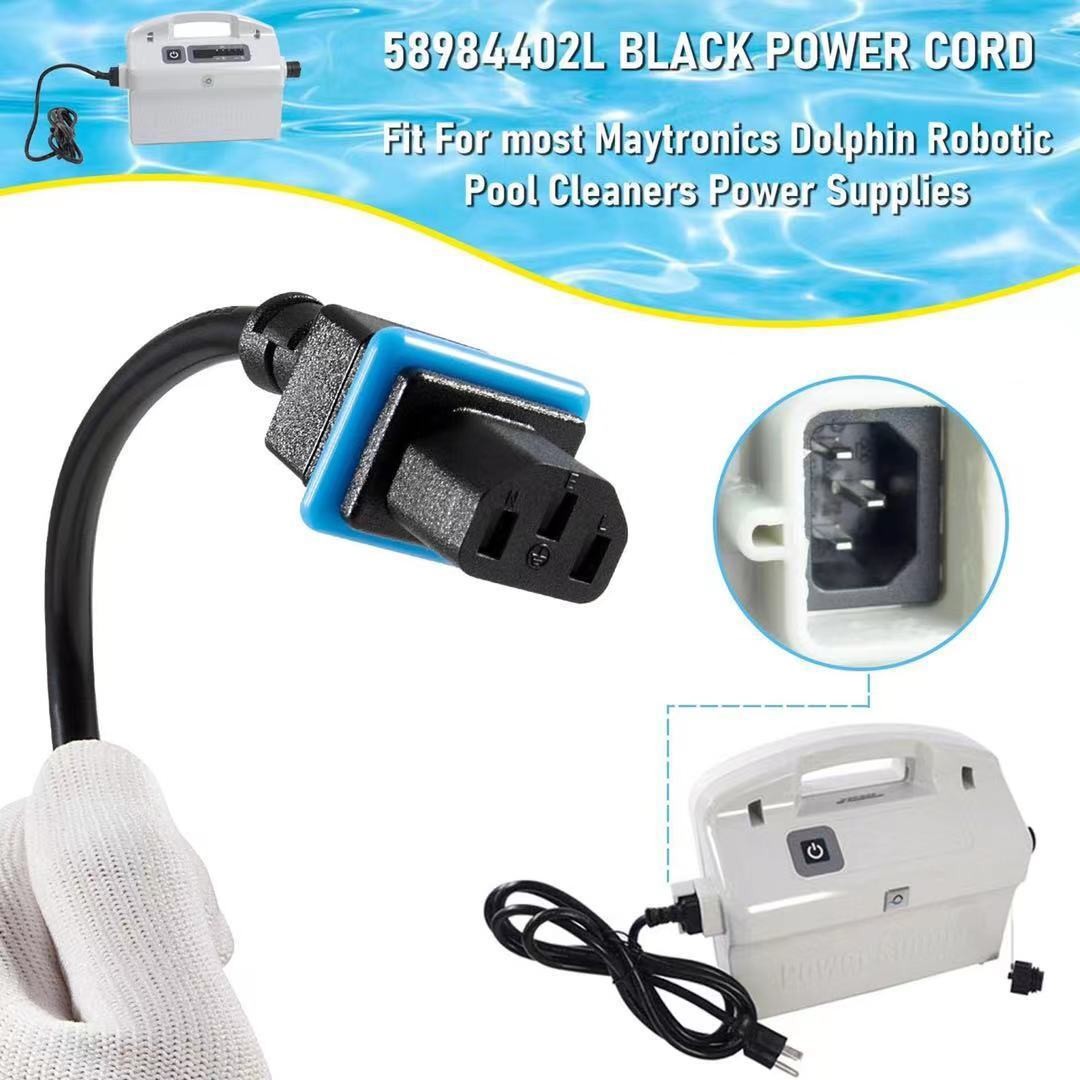 58984402LF Black Power Cord for Dolphin Nautilus Plus Triton Plus 3-Prong