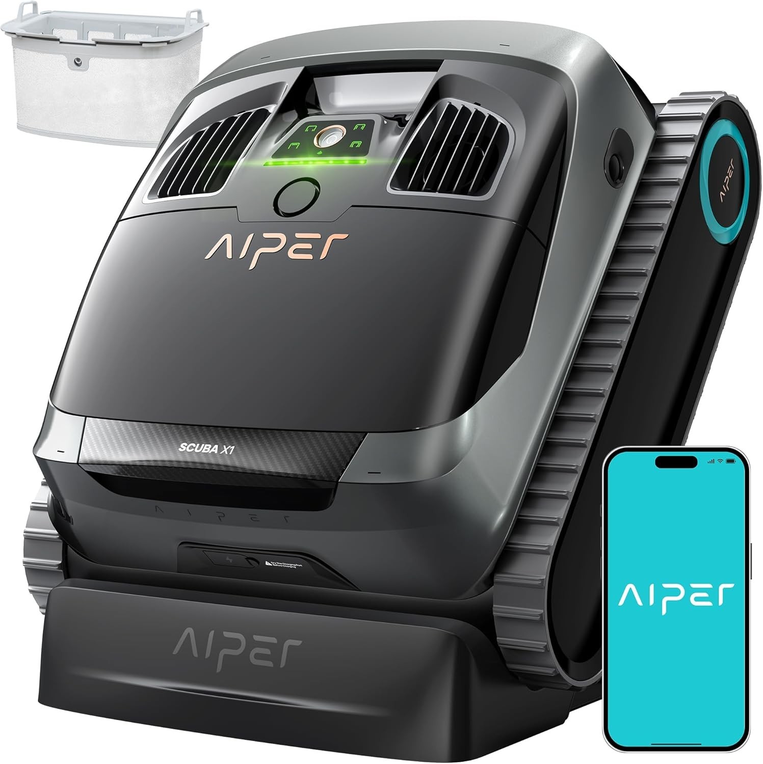 AIPER Scuba X1 Pool Robot Cleaner Vacuum, Floor/Wall/Waterline Cleaning Renewed